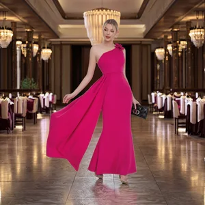 Clothing Manufacturer New Women's Fashion Cross-Shoulder 3D Flower Elegant Dress Women's Evening Gown Women's Party Wear