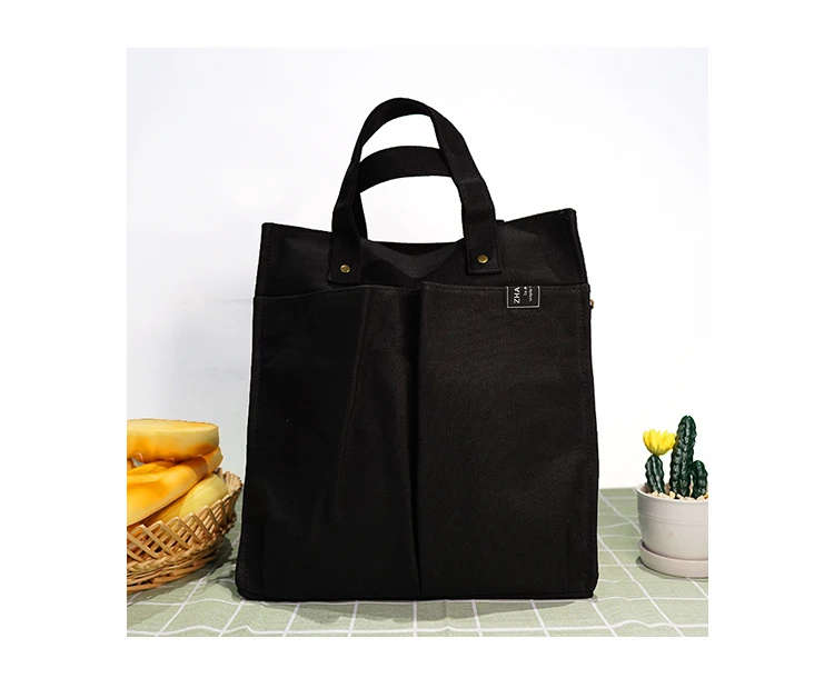 plain black canvas bag