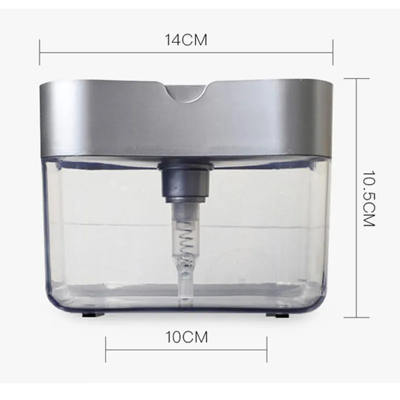 Creative 2 in 1 Manual Press Dish Soap Dispenser With Sponge Bathroom Wash Holder Box Kitchen Pump Liquid Soap Dispenser