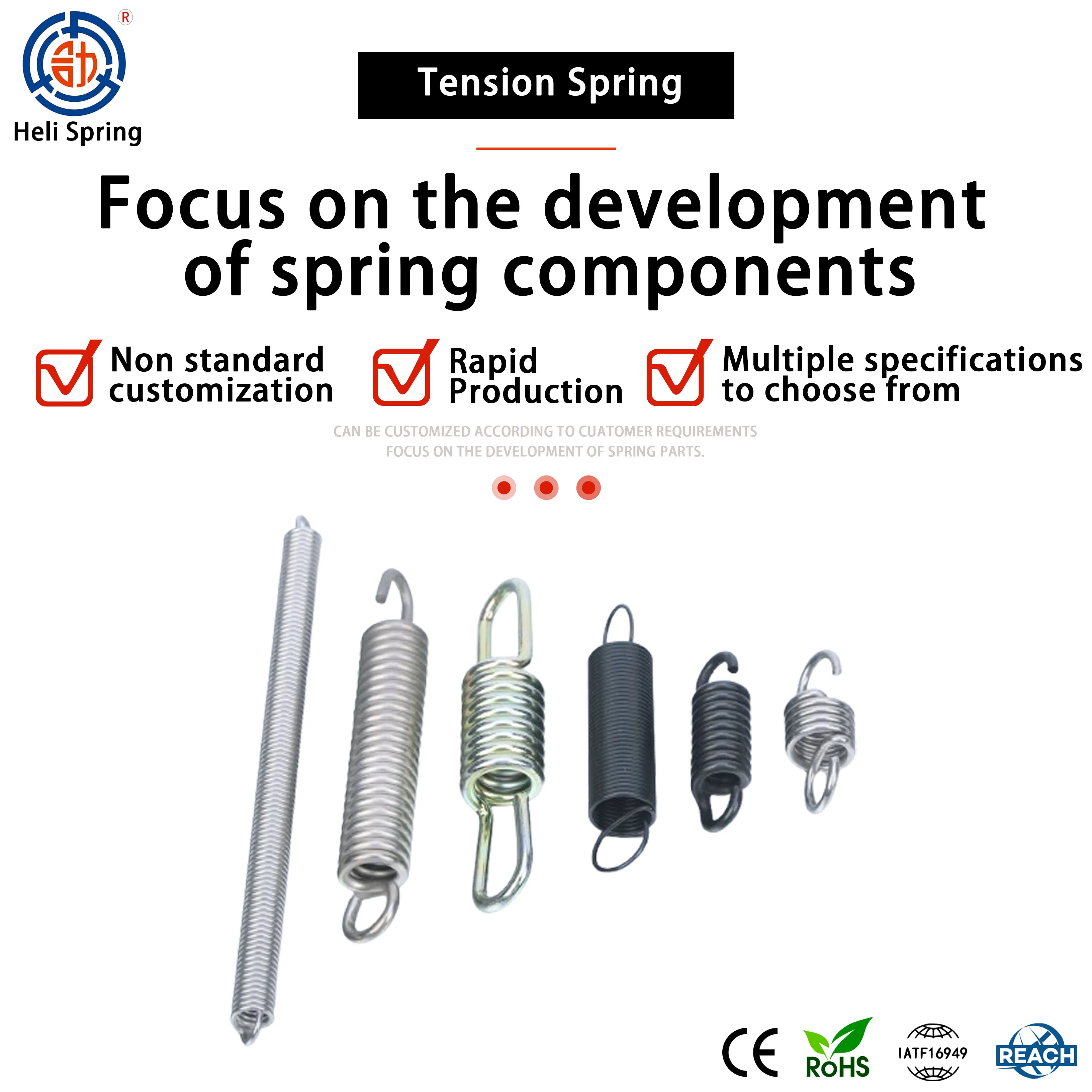 Heli Spring Customized Coil 2mm Adjustable Extension Tester Mini Sewing Machine Small High Tension Spring