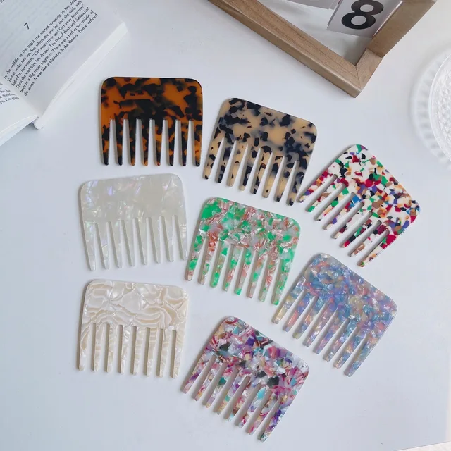 Eco-friendly Handmade leopard Acetate Comb Plastic Mini Comb with Custom Packing