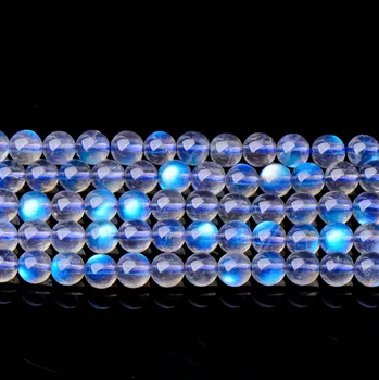 Wholesale supplier high quality smooth gemstone beads 6mm round Natural blue moonstone beads