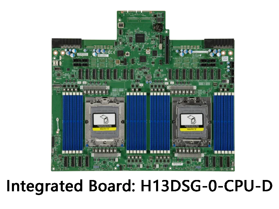 8U GPU Server with AMD EPYC 9004 Processors and 8 Onboard GPUs for High Performance Computing