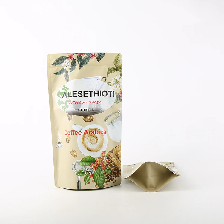 Digital Print Recyclable Dried Biodegradable Kraft Paper Ziplock Matte