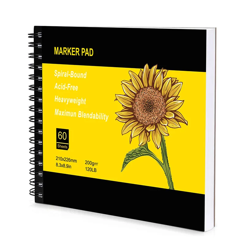 Meihui арт 8 3x8 9 дюймов 60 листов 120 г/м2 маркер бумага со спиральным связом Накладка для рисования