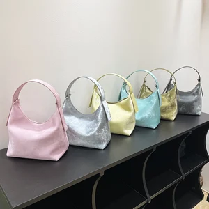 Manufacturer 2026 New Custom Wholesale Designer Hand Bags Women Vintage Luxury Frosted Satin Cowhide Leather Handbags for Ladies
