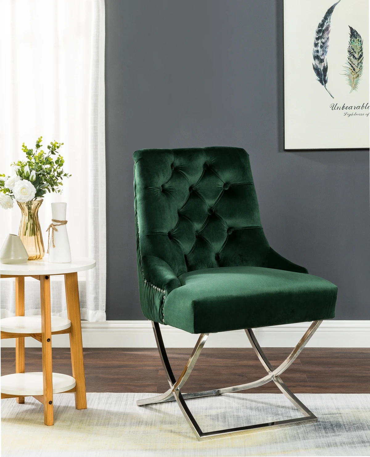 Luxury Chair High Density Foam Filling Stainless Steel Dining Room