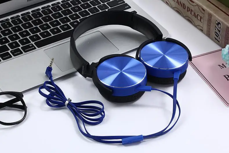 Extra Bass Wired Headphones 3.5mm AUX Gaming Headset Foldable Portable Adjustable Earphone For Computer PC Phones Auriculares - ANKUX.COM