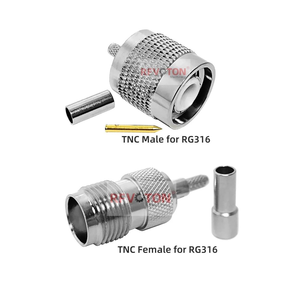 Factory Price 50Ohm Connector TNC Male Plug/Female Jack for RG316 LMR100 RG174 Cable RF Coax Coaxial Connectors in Stock