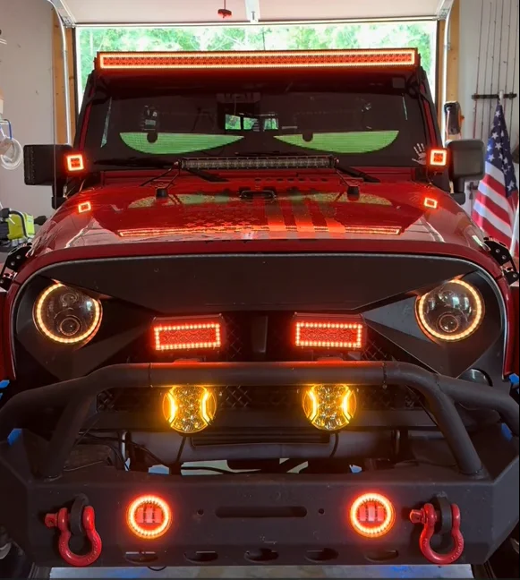 Demon Eyes Flexible LED Screen Outdoor Truck Accessories Car Stickers Motorcycle Led Light for Car