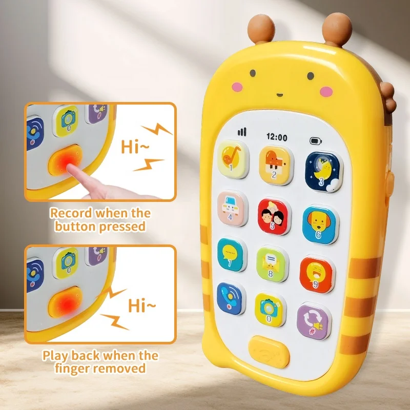 Musical Baby Phone Toy - Kids Learning Game Kids Toy Mobile Smart Cell Phone 6 to 12 Months with Record & Playback