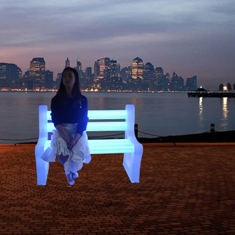 Colorful Bench RGB Lighting Luminous Backrest Anticorrosive Garden Illuminated Led Furniture Park Benches