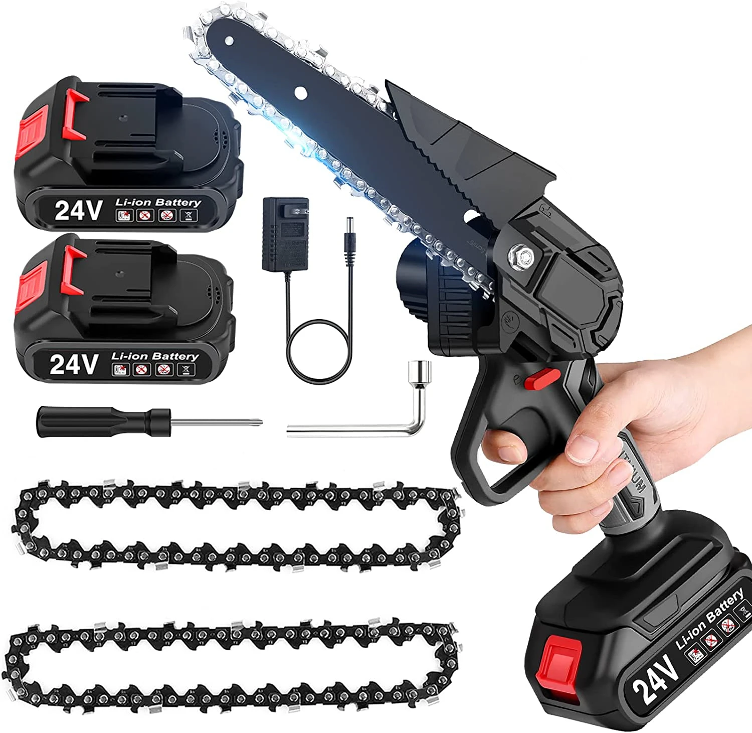 Аккумуляторная бензопила CS03 электрическая древесная пила ножницы для обрезки портативная ручная мини-бензопила