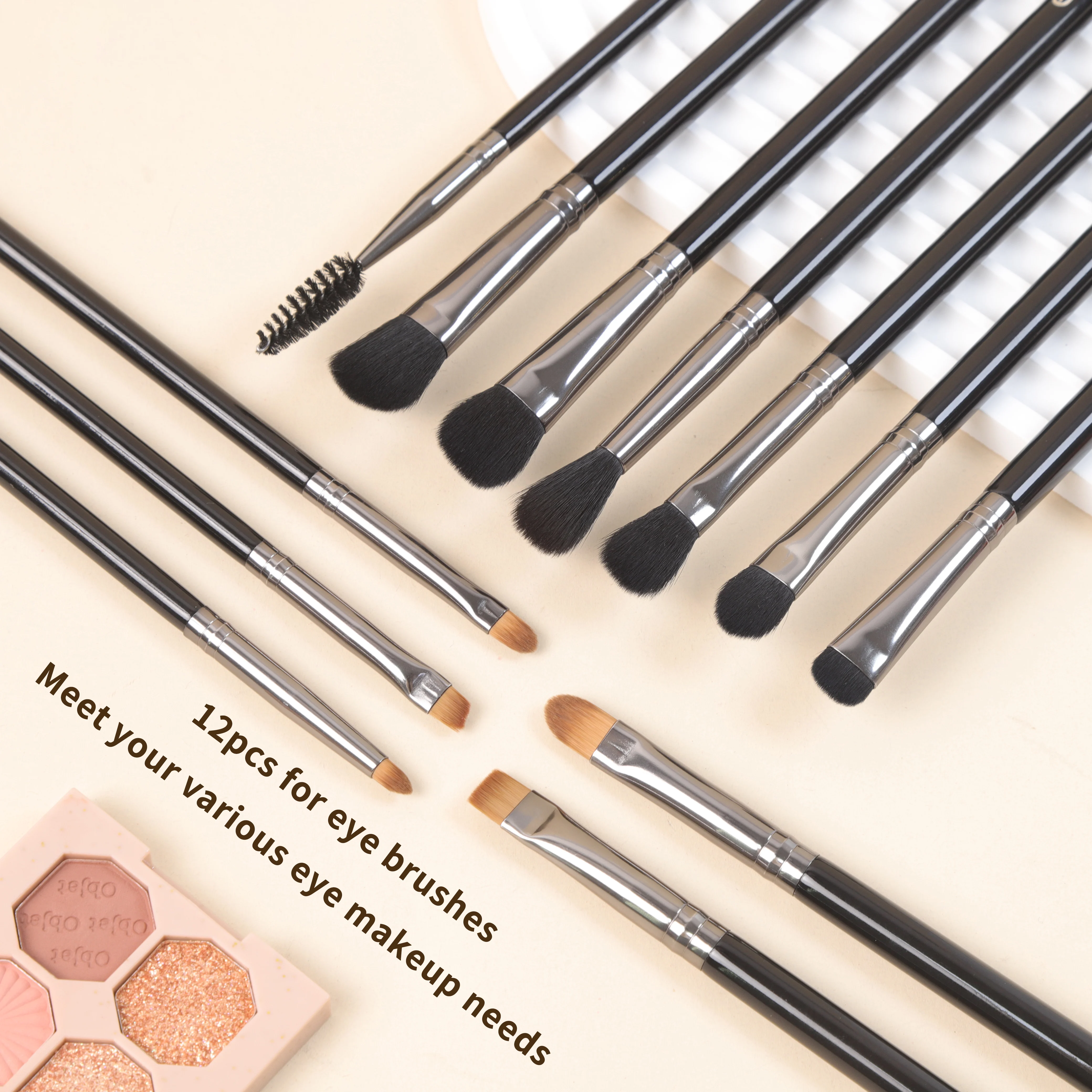 EMF Selected Professional Customizable Makeup Brush Kit 12pcs Cosmetic Eyeshadow Brush Makeup Brushes Set Customizable Logo