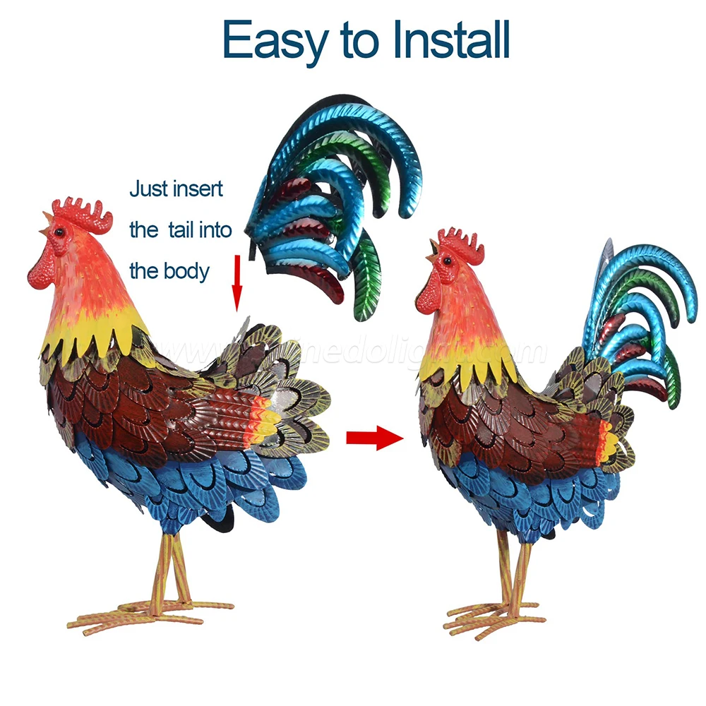 Artificial Animal Chicken Solar Garden Light Ornaments  Crafts Lights for Home Garden Outdoor Yard