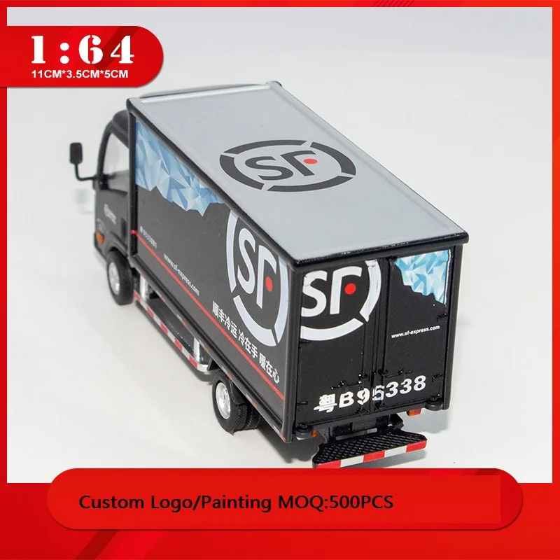 Custom 1/64 Isuzu Diecast Model for Collection and Creative Gift Alloy Container Truck Van Cargo Logistics Express