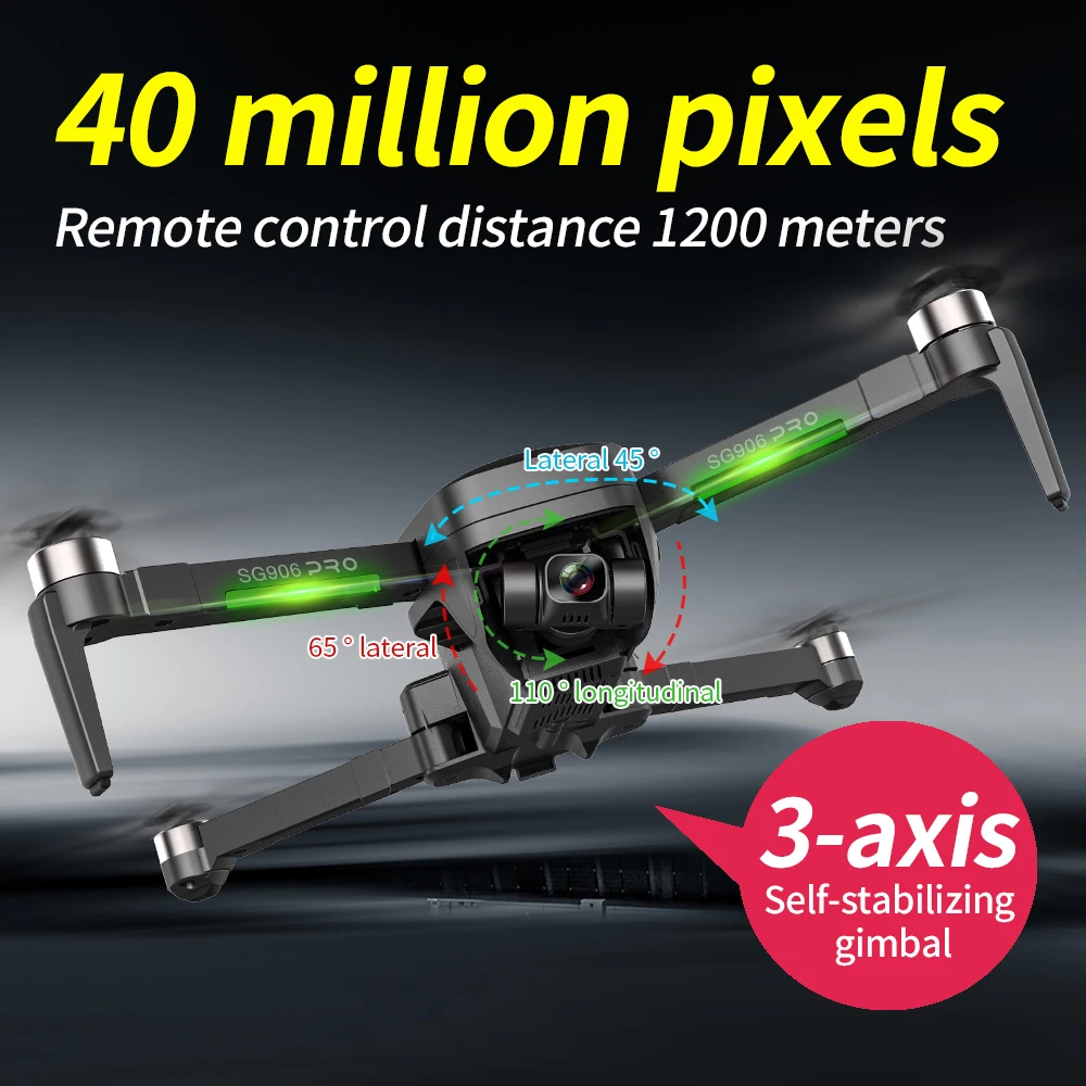 Квадрокоптер SG906PRO2, 3 оси, 4K камера, время полета 30 минут, Wi-Fi 5 ГГц