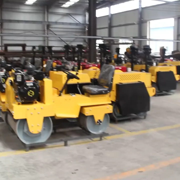 Factory Mini Small 1 Ton Drive on Double Drum Vibratory Road Roller Double Drum Made in China