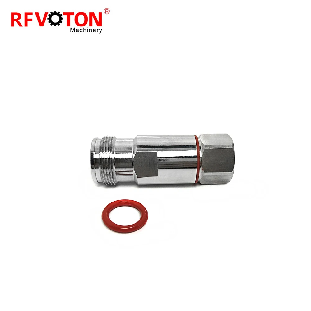 RF connector 4.3-10 type female jack straight clamp for LDF4  1-2 feedback RF coaxial cable plug details