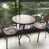 Bronce dos sillas una mesa (diámetro 65cm)