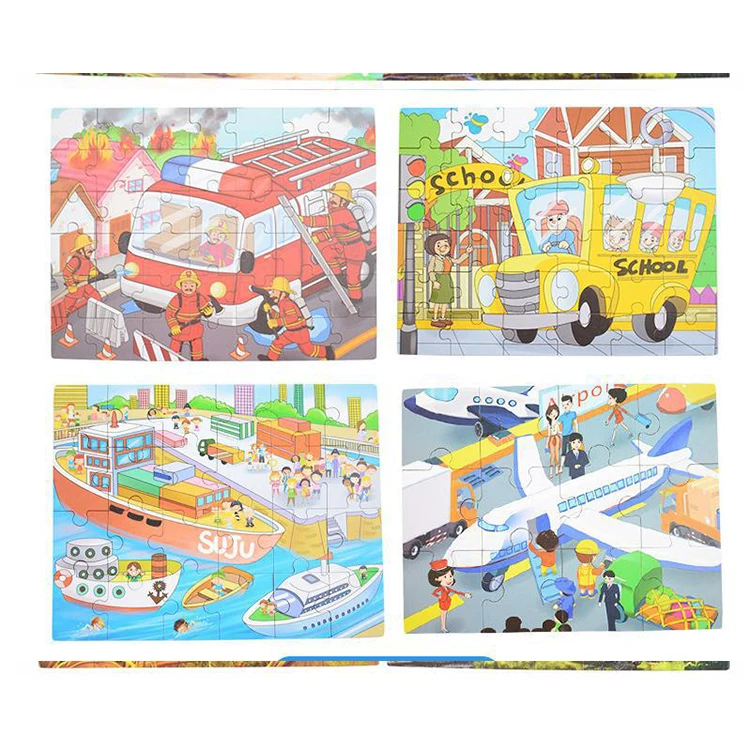 
Деревянная мультяшная коробка 4 в 1, Когнитивная головоломка, игрушка для детей 1-2-3 лет 