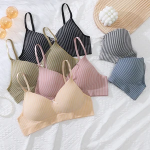 OEM Factory Customized Comfortable Adjustable Seamless Women's Bra Breathable Push-Up Ladies Underwear with Fixed Mold Cups