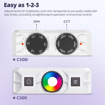 Godox C30Bi 30W 2800K-6500K Portable Light Portable Video Light for Live Streaming Outdoor Shooting detail image