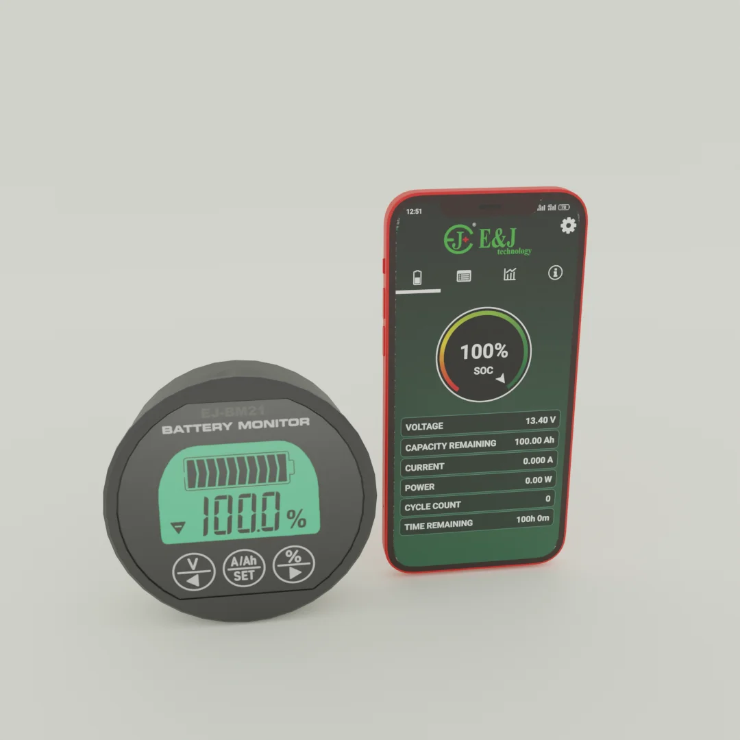 EJ BM21 Lithium Battery Capacity Indicator Lifepo4 Smart Shunt Battery Monitor 500a bluetooth