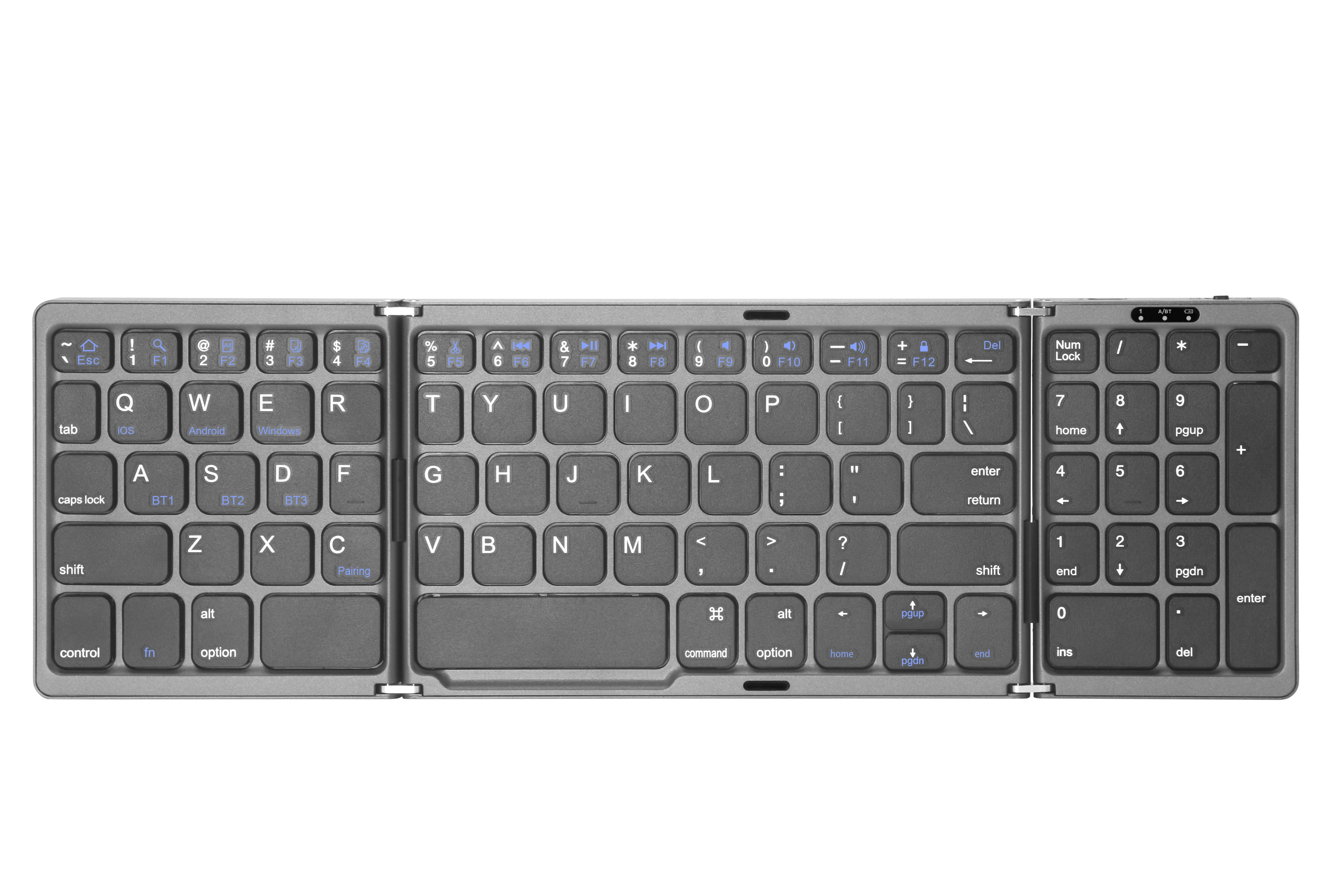 B089 Laptop Tablet Wireless Foldable with Numeric Keypad BT Keyboard Folding Keyboard for Home Gaming Office
