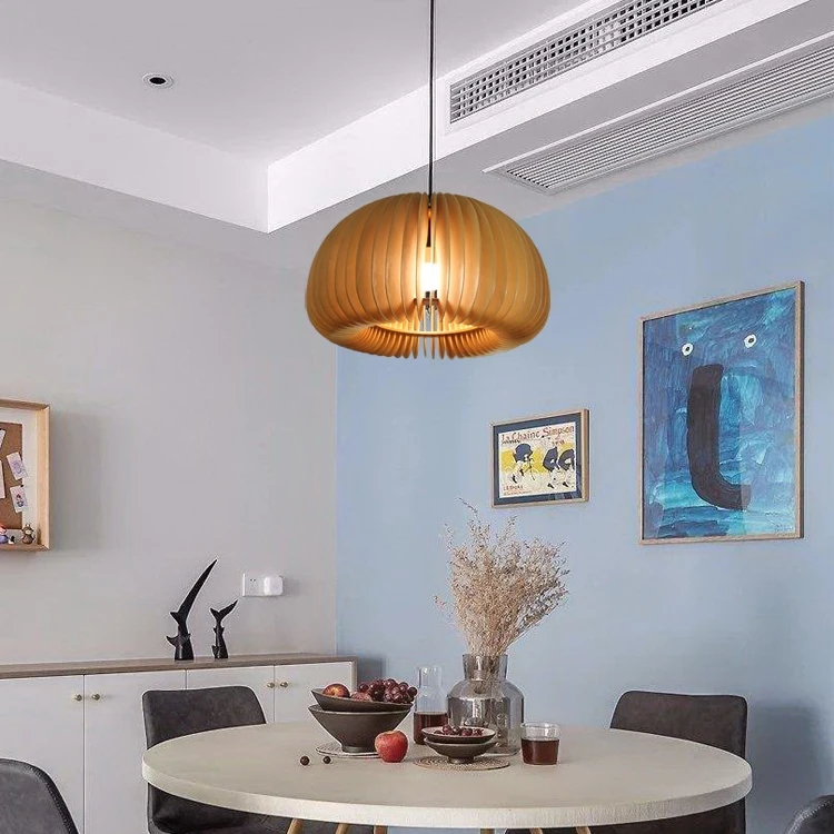 Wooden dining room chandelier pendant light