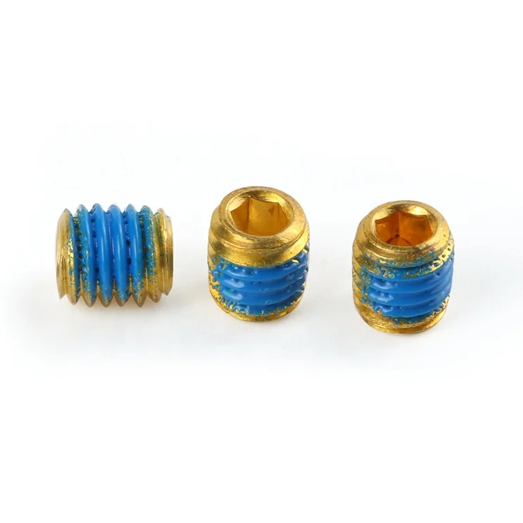 M2-M10 DIN916 brass cup point grub screws allen anti loosening nylon adhesive hex socket set screw