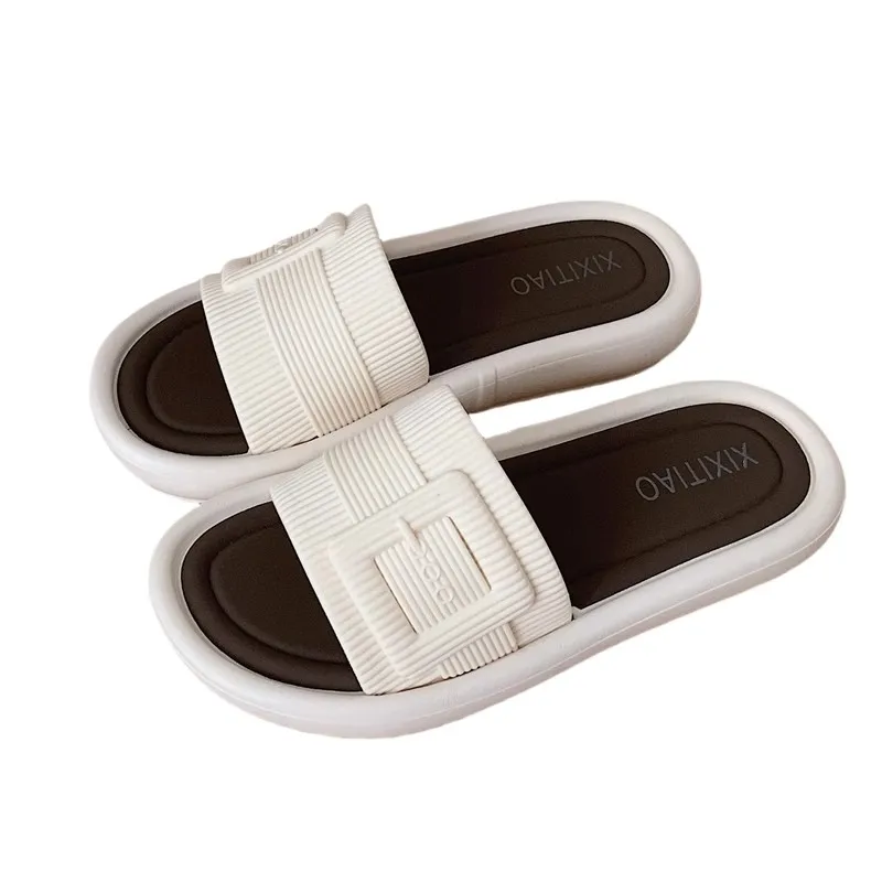 XIXITIAO Women's Summer Indoor Flat Shoes 2025 Hot Sales Ladies' PVC Flat  Slippers Anti-Slip and Soft Casual African Slipper