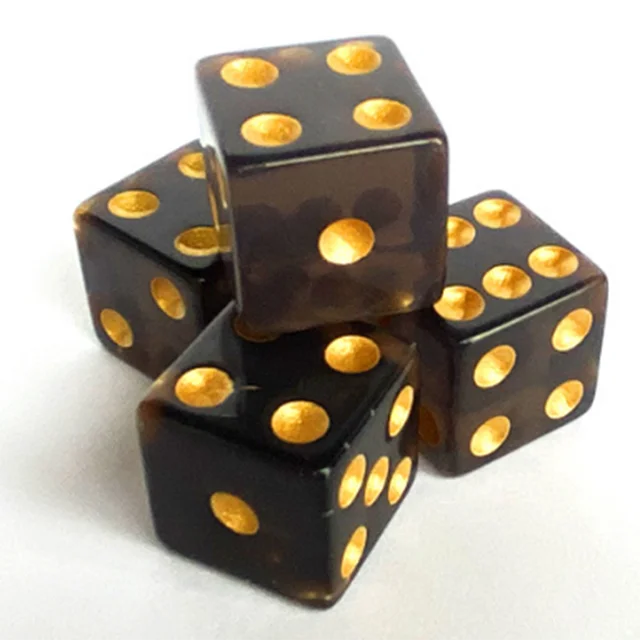 Black/Gold Dice Wirewrapped Ring