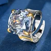 adjustable size White Blue plated ring