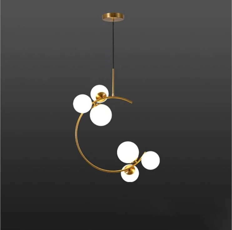 Original Factory Dining New Design pendant Lights 5 heads Lighting Chandeliers Modern Glass Pendant