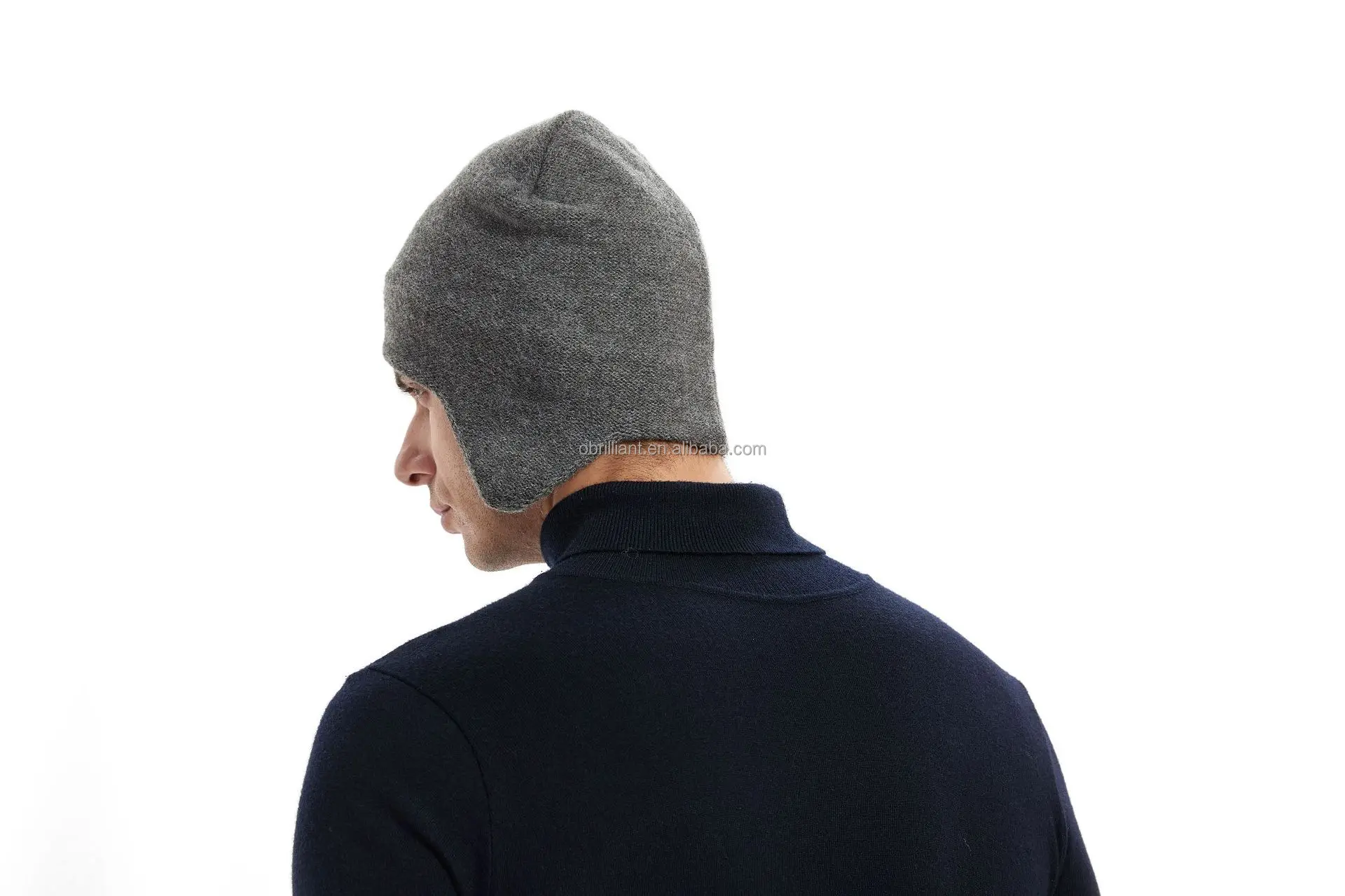 定制logo冬季女士男士针织耳盖帽子帽子双层保暖耳翻盖羊毛衬里针织滑雪帽 Buy 双层保暖耳罩帽子针织帽 加绒针织耳罩套头帽 男人温暖的冬天的帽子 羊毛内衬耳罩帽子日常帽子看帽