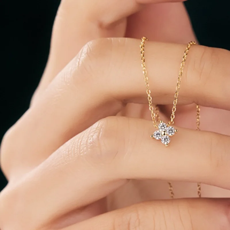 Luxury 925 Silver Gold Vermeil Zirconia Necklace