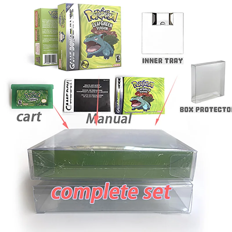 Customized Game  Box Sapphire Version Holographic Metallic Foil Finish Game Retail Box for Gba Gameboy Video Game