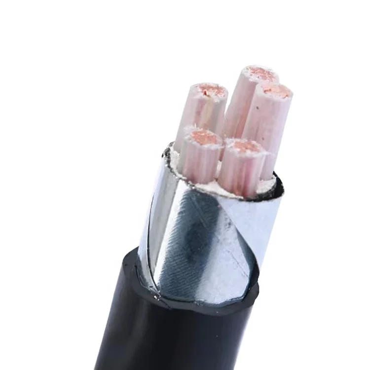 0.6/1kv Xlpe/pvc 5 noyaux isolés câbles électriques en cuivre nu fil d'acier/bande câble blindé moyenne tension