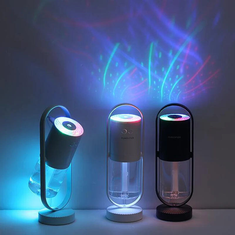 Magic Shadow Humidifier 360 Degree Mist Spray Projector Lamp Ultrasonic Cool Mist Maker Aroma Diffuser 200ML USB Humidificador