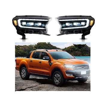 High Quality Auto 3lens LED Head Lamp Turn Single 2015-2021 For Ford Ranger T7 T8 Headlights