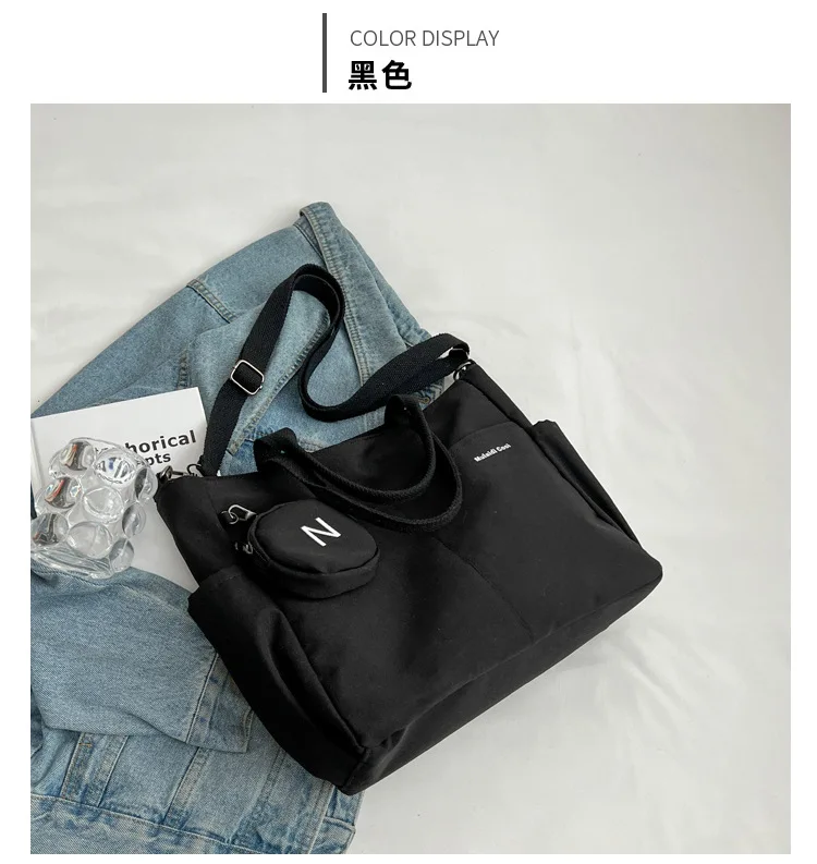 Small Casual And Fashionable Nylon Canvas Tote Bag For Women's One