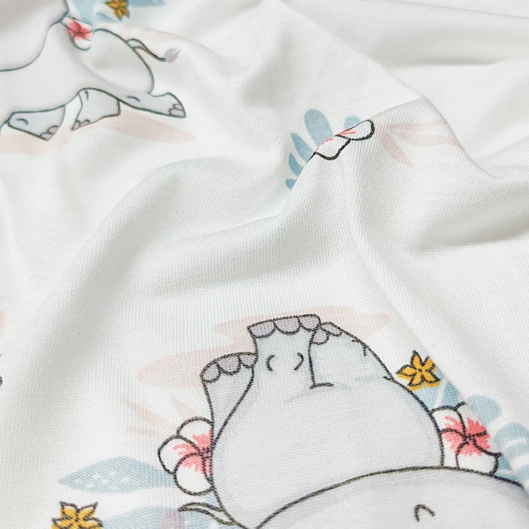 Eco-friendly Bamboo Material Single Jersey Fabric , Soft Hand Feel Printed Cotton Jersey Fabric for Sale/ supplier