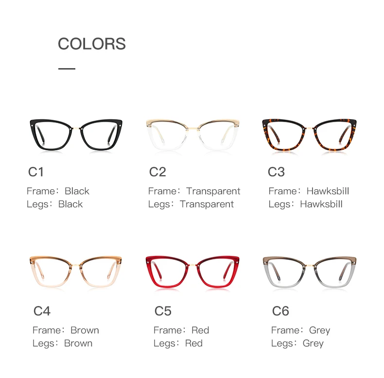 Newest Design Fashion Fancy Cateye Spectacle Frame Leopard Vogue Anti Blue Ray Clear Optical Glasses