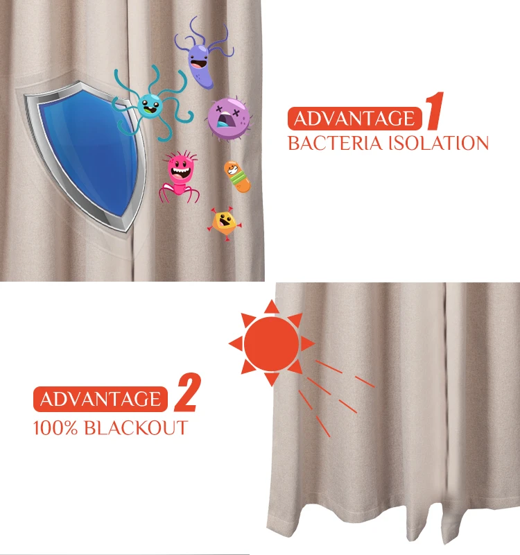 Nordic Style Roll Packing Fabric Ready Made Curtains Polyester Fabric Dust Proof Plain Color Hotel Curtain Fabric