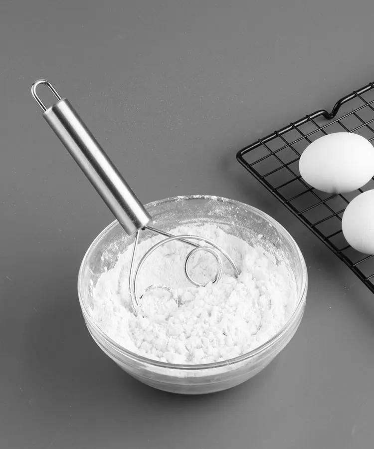 Kitchen Gadgets Danish Dough Whisk Stainless Steel Powder Beater Tools