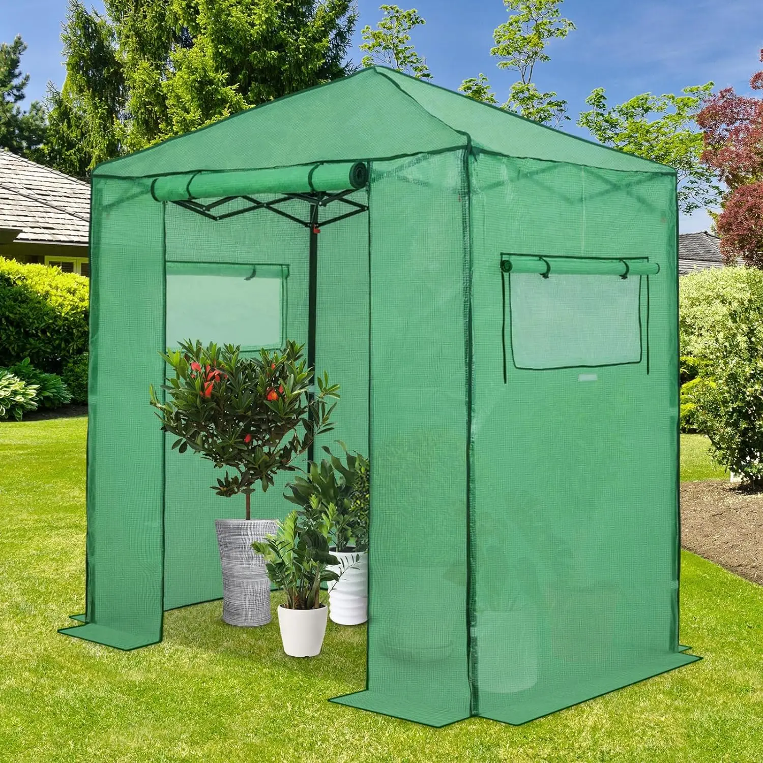 6x4 Portable Greenhouse Instant Popup Fast Setup Indoor Outdoor Plant Gardening Green House