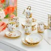 Set bianco e oro da 6 tazze+6 piattini