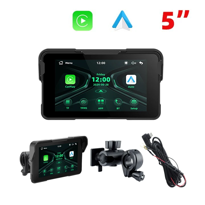 EKIY 5 Inch Motorcycle GPS Navigation with Wireless CarPlay