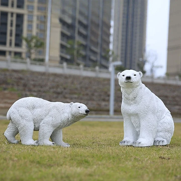 SE7ART Customized Simulation Garden Decoration Life Size Animal Fiberglass Polar Bear Sculpture
